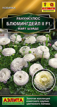 Ранункулюс Блюмингдейл II F1 вайт шэйдс, 3 шт (Аэлита)