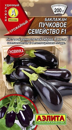 Баклажан Пучковое семейство F1, 0,1 г (АЭЛИТА) Баклажан Пучковое семейство F1, 0,1 г (АЭЛИТА)