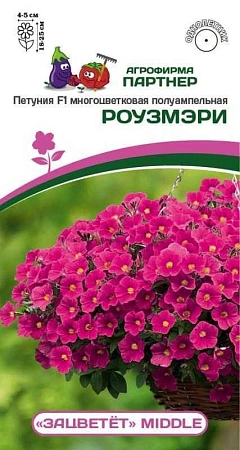 Петуния F1 Роузмэри серия "Зацветет" Middle, 5 шт в амп (ПАРТНЕР) Петуния F1 Роузмэри серия "Зацветет" Middle, 5 шт в амп (ПАРТНЕР)