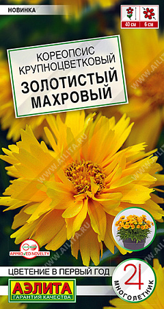 Кореопсис крупноцветковый Золотистый махровый, 15 шт (Аэлита)
