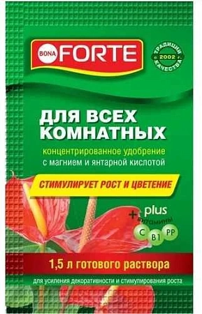 Удобрение Bona Forte Красота САШЕ удобрение для всех комнатных, пакет10 мл
