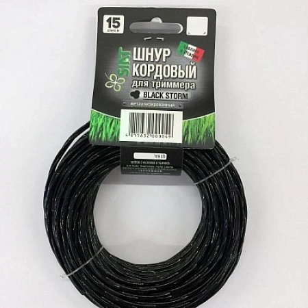 Леска для триммера 2.4*15 м канат черный Леска для триммера 2.4*15 м канат черный