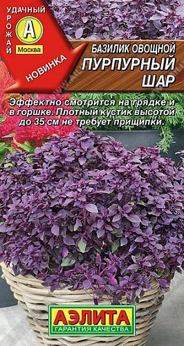 Базилик овощной Пурпурный шар 0,3 г (АЭЛИТА) Базилик овощной Пурпурный шар 0,3 г (АЭЛИТА)