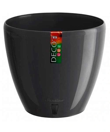 Горшок ДЕКО ТВИН антрацит, 2,5 л