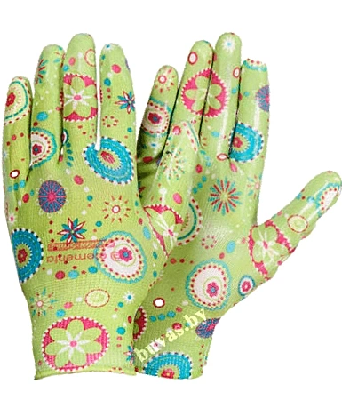 Перчатки Цветочек с нитрильным покрытием