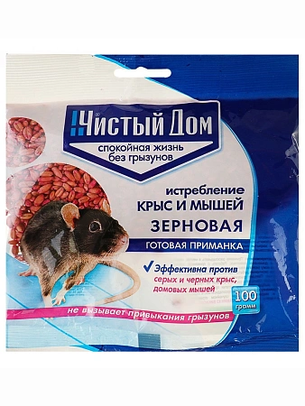 Зерновая приманка против домовых мышей, 100 г Зерновая приманка против домовых мышей, 100 г