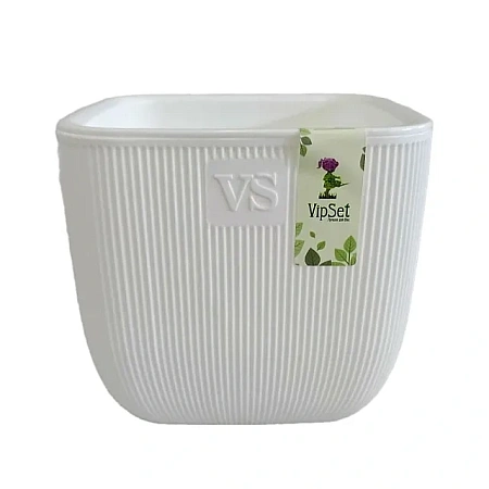 Горшок с дренажной системой Фабио VipSet белый, 1,95 л