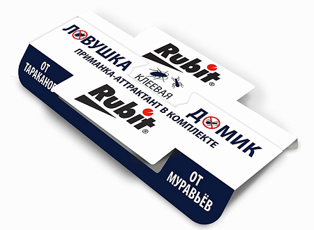 Клеевая ловушка Rubit Домик от тараканов и муравьев 