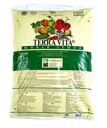 Грунт Живая земля универсальный, 25 л (Terra Vita)