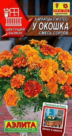 Бархатцы У окошка, смесь сортов