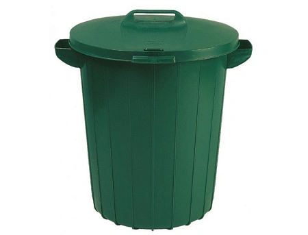 Контейнер пластиковый для мусора зеленый с крышкой 173554