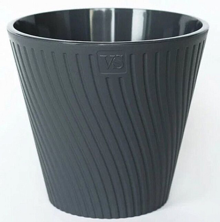 Горшок с дренажной системой Луи VipSet антрацит, 2,7 л