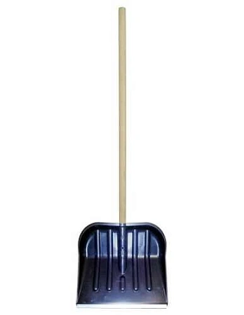 Лопата снеговая пластиковая №2 "ЕВРО" деревянный черенок