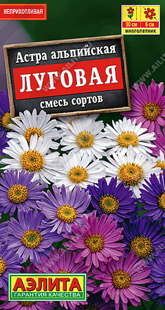 Астра альпийская Луговая, смесь сортов 0,1 г (Аэлита)