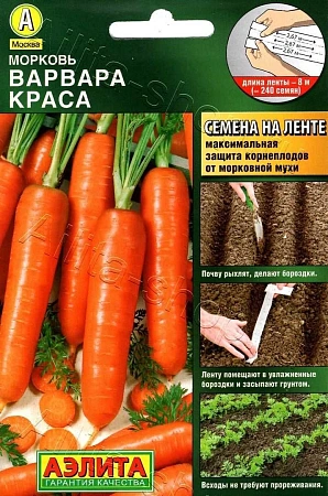 Морковь Варвара краса, лента 8 м (Аэлита)