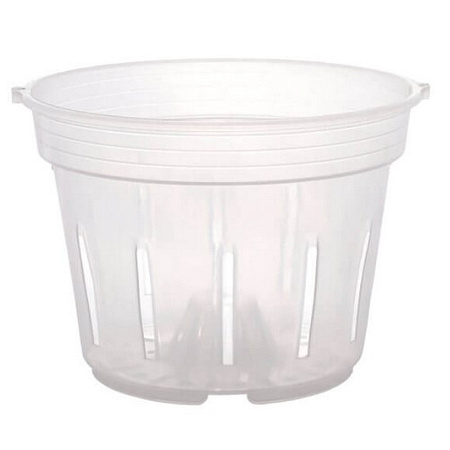 Горшок пересадочный с боковыми прорезями 16.5*9 см, прозрачный