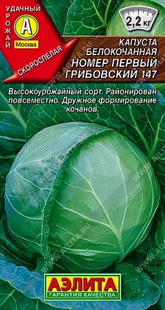 Капуста белокочанная №1 Грибовский 0,5 г (АЭЛИТА)