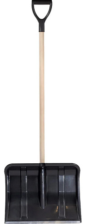 Лопата пластиковая Цикл Стандарт Богатырь с деревянным черенком 494*397 мм