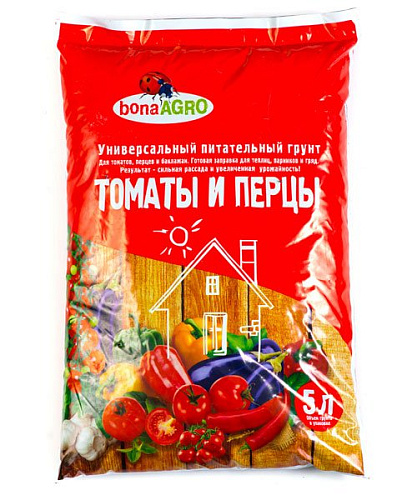 Грунт BonaAGRO томаты и перец, 5 л Грунт BonaAGRO томаты и перец, 5 л