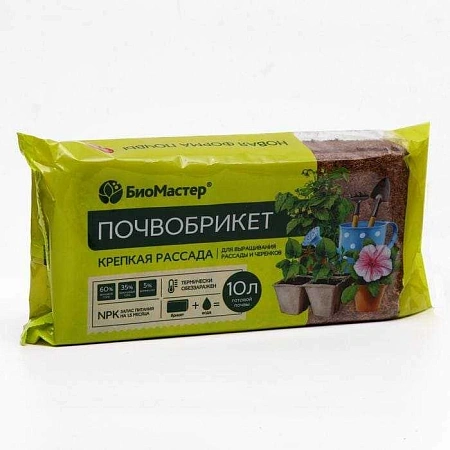 Почвобрикет Крепкая рассада, 10 л